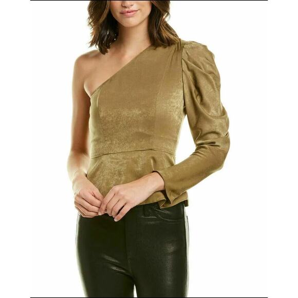 NWT BCBGMAXAZRIA "LILLYAN" Green Blouse‎ Size Small - Picture 1 of 7